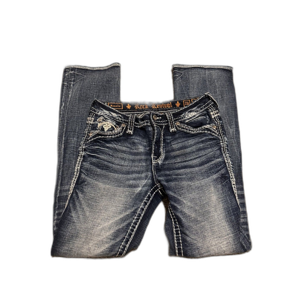 Rock Revival Rosalie Mid Rise Bootcut Jeans Size 26